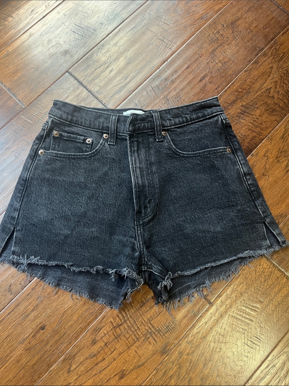 Abercrombie & Fitch Black Washed Denim Cutoff Shorts